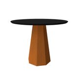 Mesa De Jantar Redonda Com Tampo De Vidro Isis Preta E Ype 100 Cm