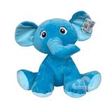 Bicho De Pelúcia Zoo 35cm Elefante Azul - Unik Toys