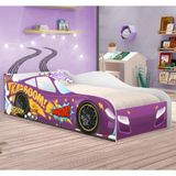 Cama Carro Kaboom Roxo Solteiro Com Colchão