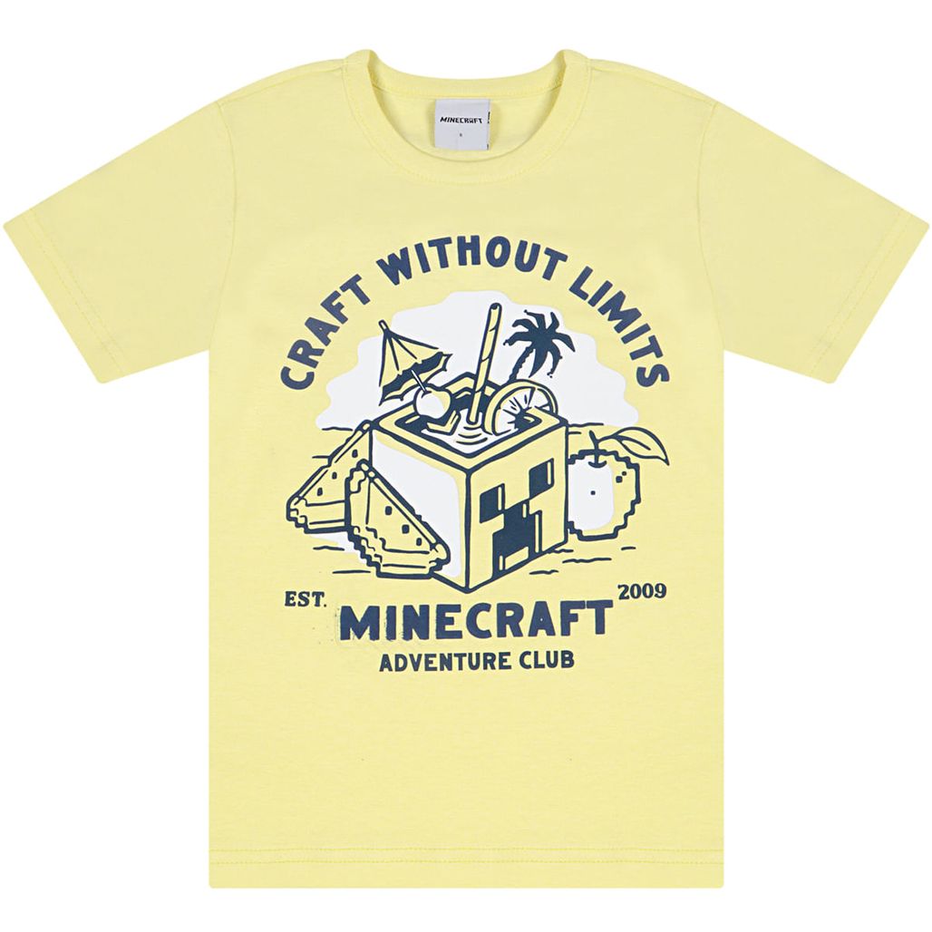 Camiseta Infantil Manga Preta - Minecraft