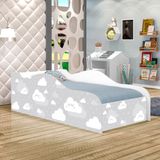 Mini Cama Fun Nuvens Cinza Infantil Com Colchão