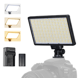Kit Painel Iluminador Led-416 Slim 30w Bi-color Video Light Com Bateria E Carregador Np-f550