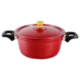 Caçarola de Alumínio Craqueada Alça Baquelite 22cm vermelho