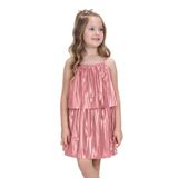 Vestido Infantil Com Babado Plissado Trick Nick Rosa 12