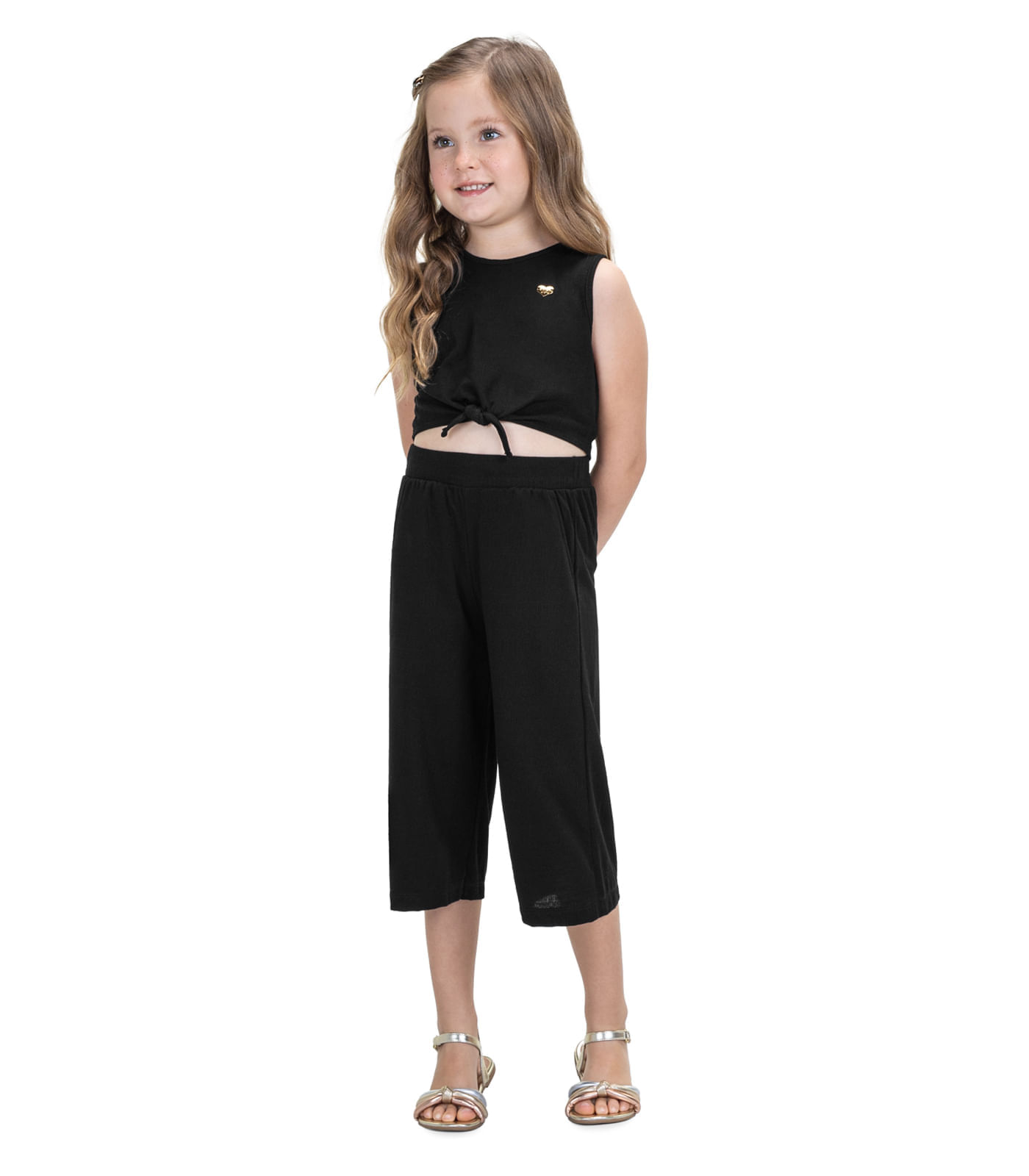 Conjunto Regata Cropped Com Pantacour Trick Nick Preto 12