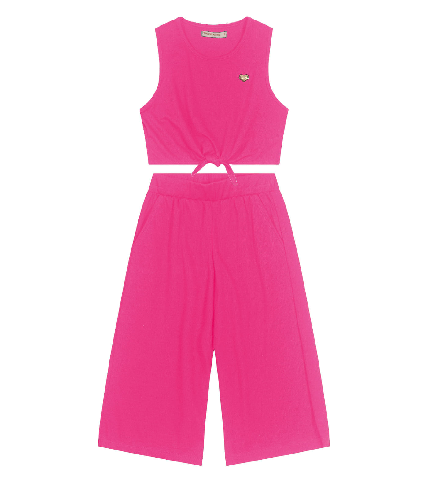 Conjunto Regata Cropped Com Pantacour Trick Nick Rosa 12