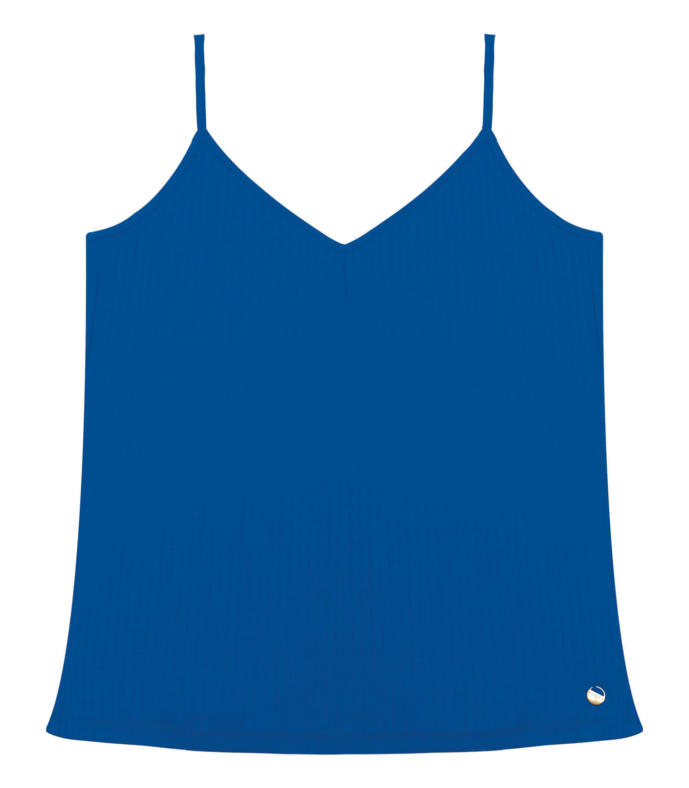 Blusa De Alça Feminina Ribana Canelada Rovitex Azul Gg