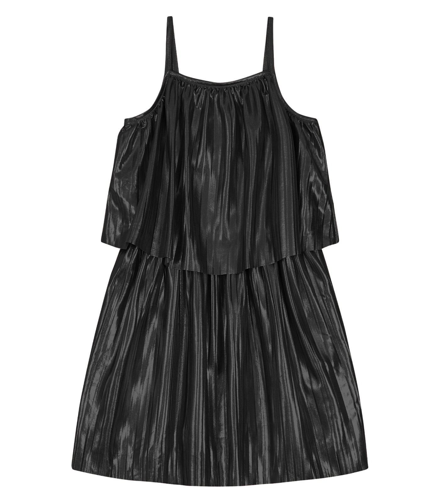 Vestido Infantil Com Babado Plissado Trick Nick Preto 14