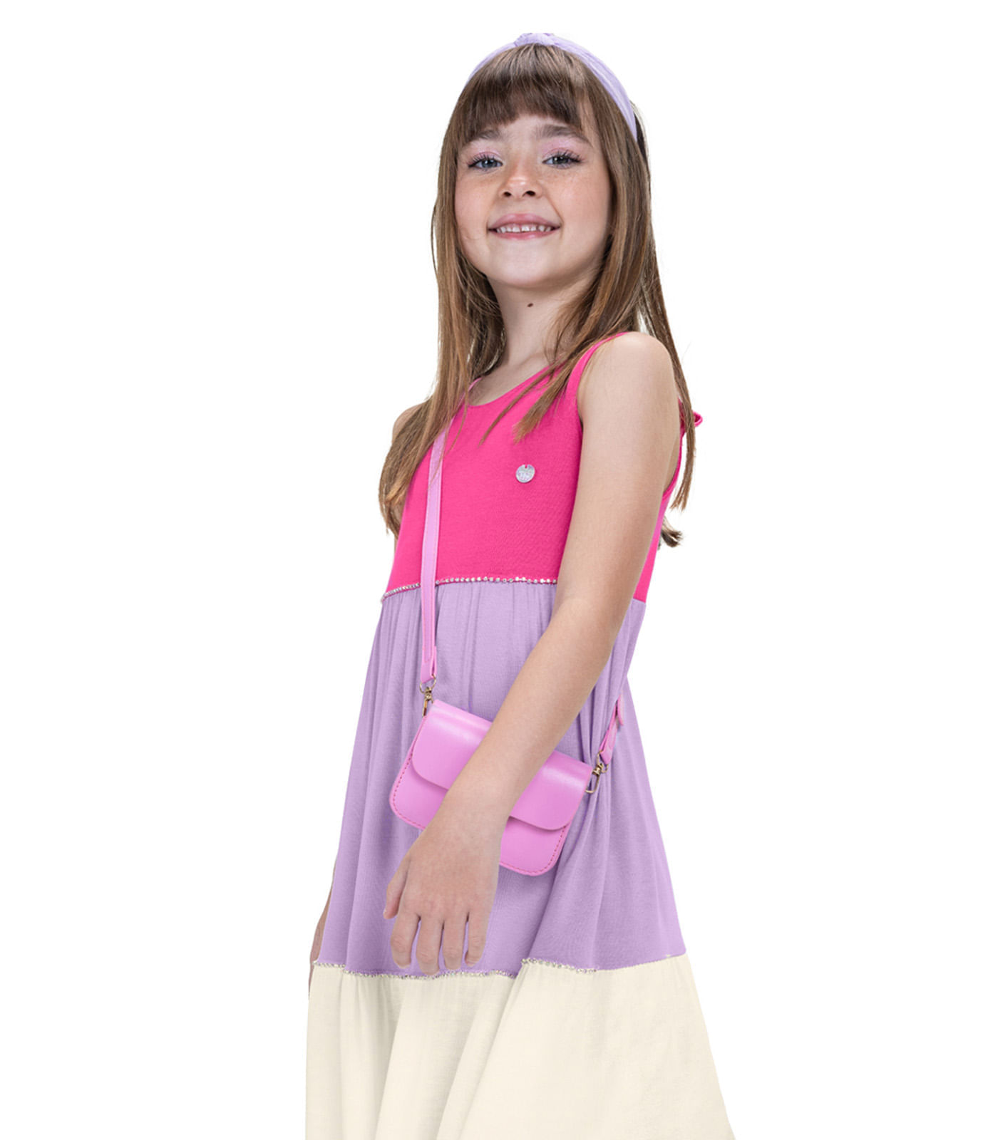 Vestido Midi Infantil Trick Nick Rosa 4