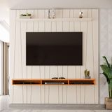 Painel Ripado Para Tv Até 75 Polegadas Roma Com Nicho 225cm