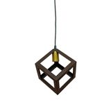 Pendente Decorativo Cube Conti Iluminação Café/Dourado