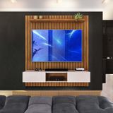 Painel Home Ripado Para Tv Até 65 Polegadas Freijó Off White Landon 160 Shop Jm