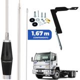 Antena Px Inox 1,40m Alongador 25cm Ford Cargo Motorista Parafusos Anti-furto