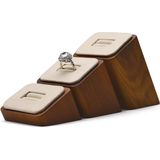 3 Pcs Anel De Madeira Display Stand Showcase Joias Display Stand