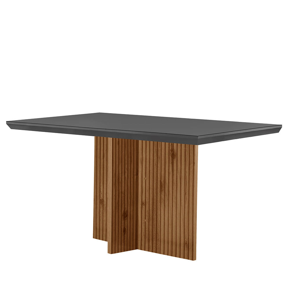 Mesa Para Sala De Jantar Olimpia 120cm Em Mdf E Vidro Canto Reto