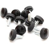 12 Peças Redondas M4x10mm Rosca Punho De Rosca De Parafuso Knob Bla