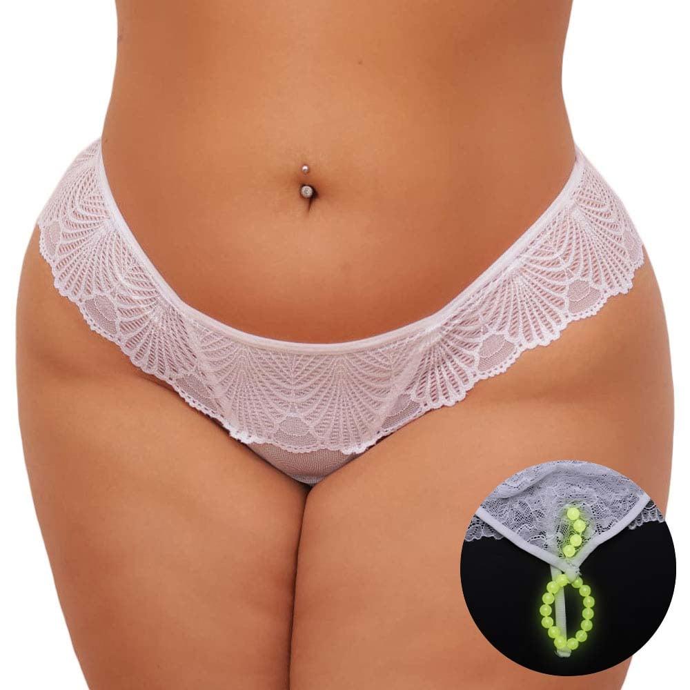 Calcinha Plus Size Fio Dental Tailandesa Perolas Brilham Na Luz Negra