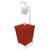 Lixeira Com Suporte De Papel Higiênico - Stolf Vermelho