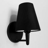 Arandela Cone Base Preto em Tecido 14/14x07cm Preto Bivolt