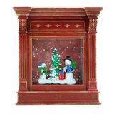 Decoração Enfeite Natalino Lamparina Led Natal Papai Noel 18,5cm