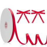 3/8inch X 100yds Fita De Cetim Vermelho De Dupla Face Para Embrulho De Presente