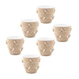 Kit 6 Cachepots Decorativos 3d 700ml Vaso De Flor Plantas Pequeno Floreira De Mesa Plasvale