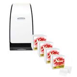 Kit Dispenser Kimberly-clark Para Papel Higiênico Interfolhado Mod + 4 Papeis Higiênico Interfolhado Neve Folha Dupla Com 250 Folhas