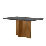 Mesa Para Sala De Jantar Olimpia 120cm Em Mdf E Vidro Canto Reto