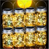 8 Pack Lanternas Solar Powered 30led Mason Jar Lights Waterpr