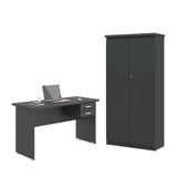 Mesa De Escritorio Com Armário 2 Portas Pampulha Preto Onix
