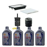 Kit Revisão 4 Litros De Óleo Shell Helix 5w30 Sintético Hx8 + Kit De Filtros Mann Filter Hyundai Hb20 1.0 12v Flex 2012 Em Diante