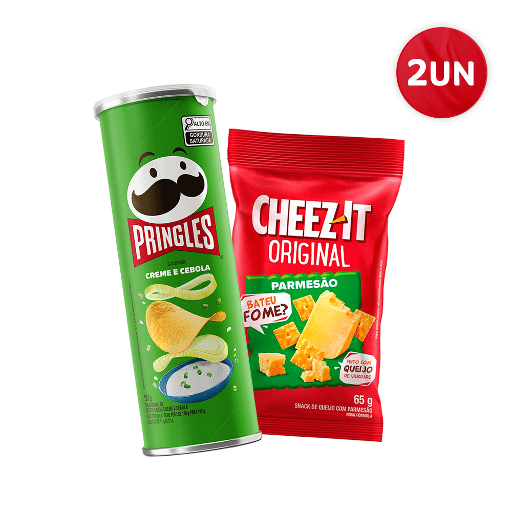 Combo Pringles Creme E Cebola 109g E Cheez It Parmesão 65g