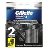 Refil Para Aparelho De Barbear Gillette Mach3 Carbono 2 Cargas