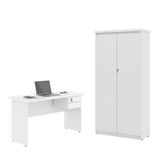 Mesa De Escritorio Com Armário 2 Portas Pampulha Branco