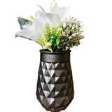 Cachepot Vaso De Vidro Diamante Decorativo Plantas Cinza