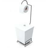 Stolf Banheiro Suporte Papel Higiênico Com Lixeira, Branco/preto, 22 X 20 X 59 Cm