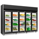 Refrigerador Vertical Hortifruti 5 Portas De Vidro Geas5p Gelopar Refrigerador Vertical Auto Serviço Hortifruti 5 Portas Geas5ppr 220v Gelopar