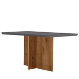 Mesa Sala De Jantar Olimpia 120cm Em Mdf E Vidro Com Canto Copo