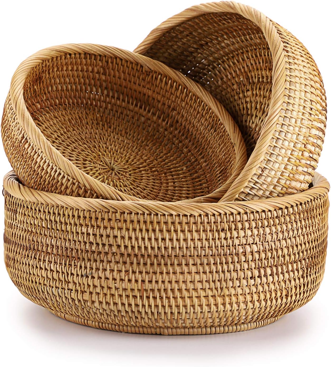 Rattan Frutas Cesta Bowls Handmade Pão Armazenamento Cesta Snac