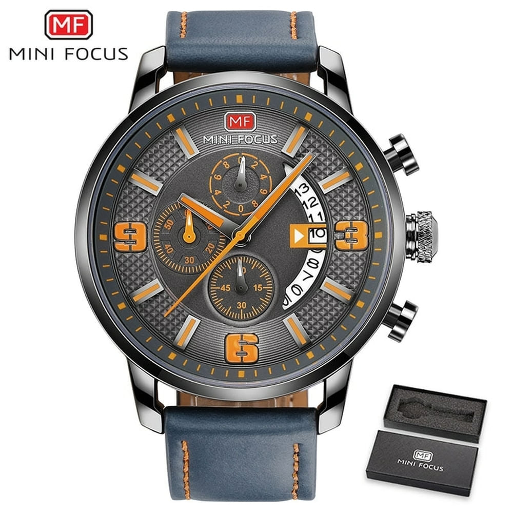 Relógio De Pulso Masculino Mini Focus Mf-0025 À Prova D&#39;água Amarelo