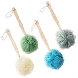 4 Pack Grande Banho Puff Bucha Bucha Esponja Com Chuveiro De Cabo Longo