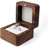 Caixa De Anel De Madeira Personalizada Mini Engagement Ring Holder Bo