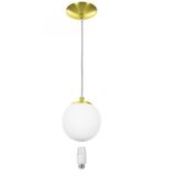 Lustre Pendente Orby Bolinha Dourada + Lampada 6000k