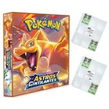 Álbum Pasta Fichário Pokemon Com 20 Folhas Yes 9 Bolsos Espada E Escudo Astros Cintilantes Capa Dura