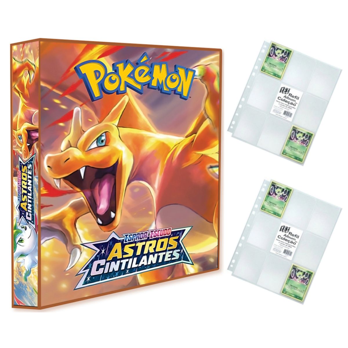 Álbum Pasta Fichário Pokemon Com 20 Folhas Yes 9 Bolsos