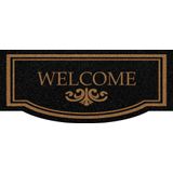 Capacho Entrada Vinil 30cm X 70cm Welcome Preto Kapazi