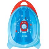 Kit Refeição Infantil Para Criança Com Talher Para Introdução Alimentar Foguete Azul Buba