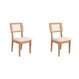 Conjunto Com 2 Cadeiras Penny Algodão Cesare Claro E Freijó