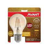 Kit Lampada Retro A60 Filamento Led 4w Bivolt Âmbar 2200k Avant