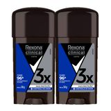 Kit 2 Desodorante Antitraspirante Rexona Clinical Creme Clean 96h Com 58g